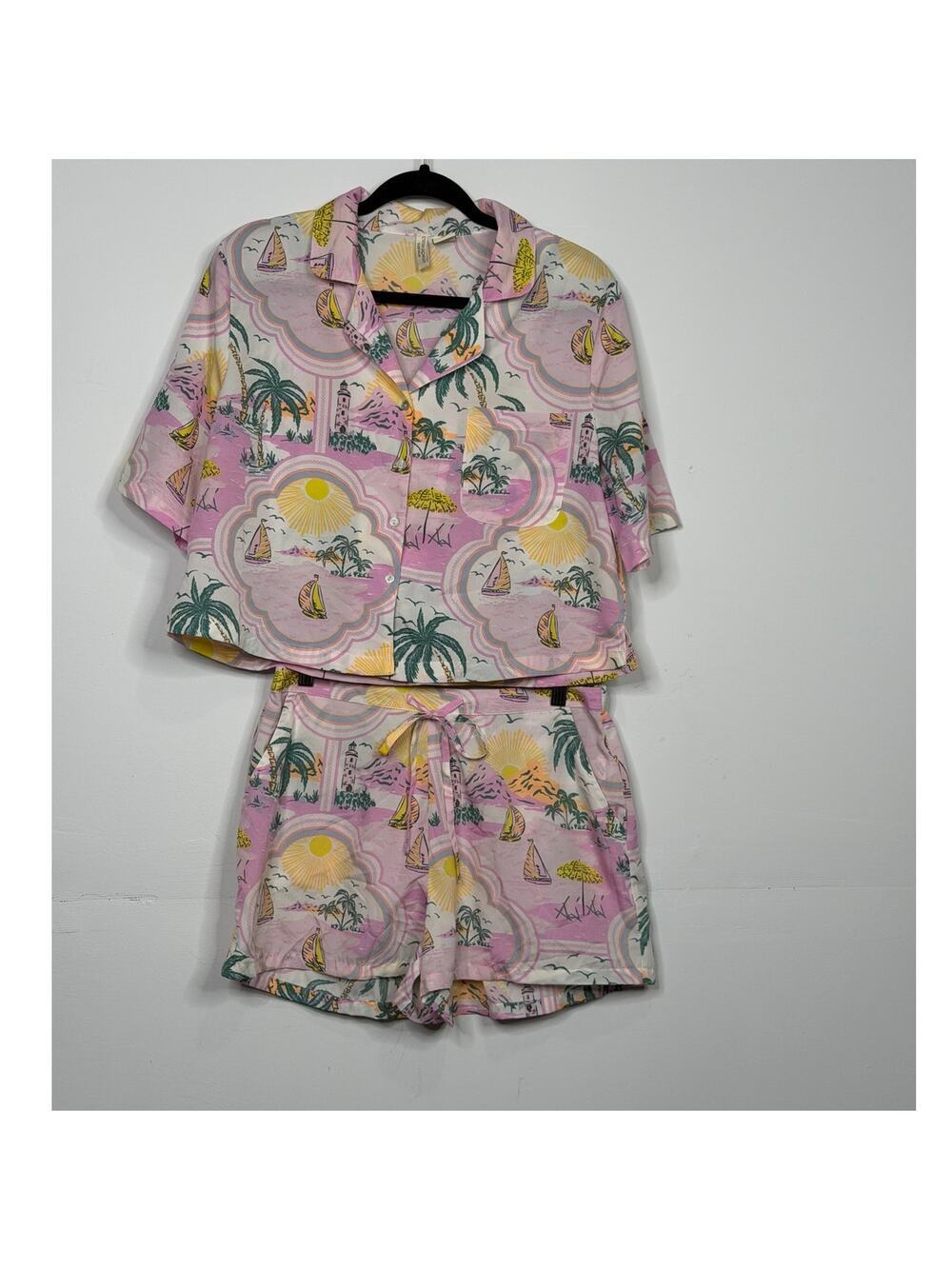 Cynthia Rowley tropical beach pajama lounge set / Size-Medium